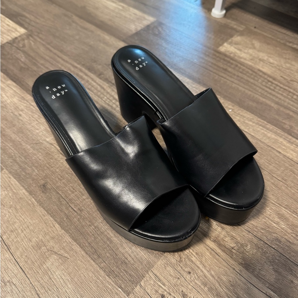 A New Day Black Platform Mules